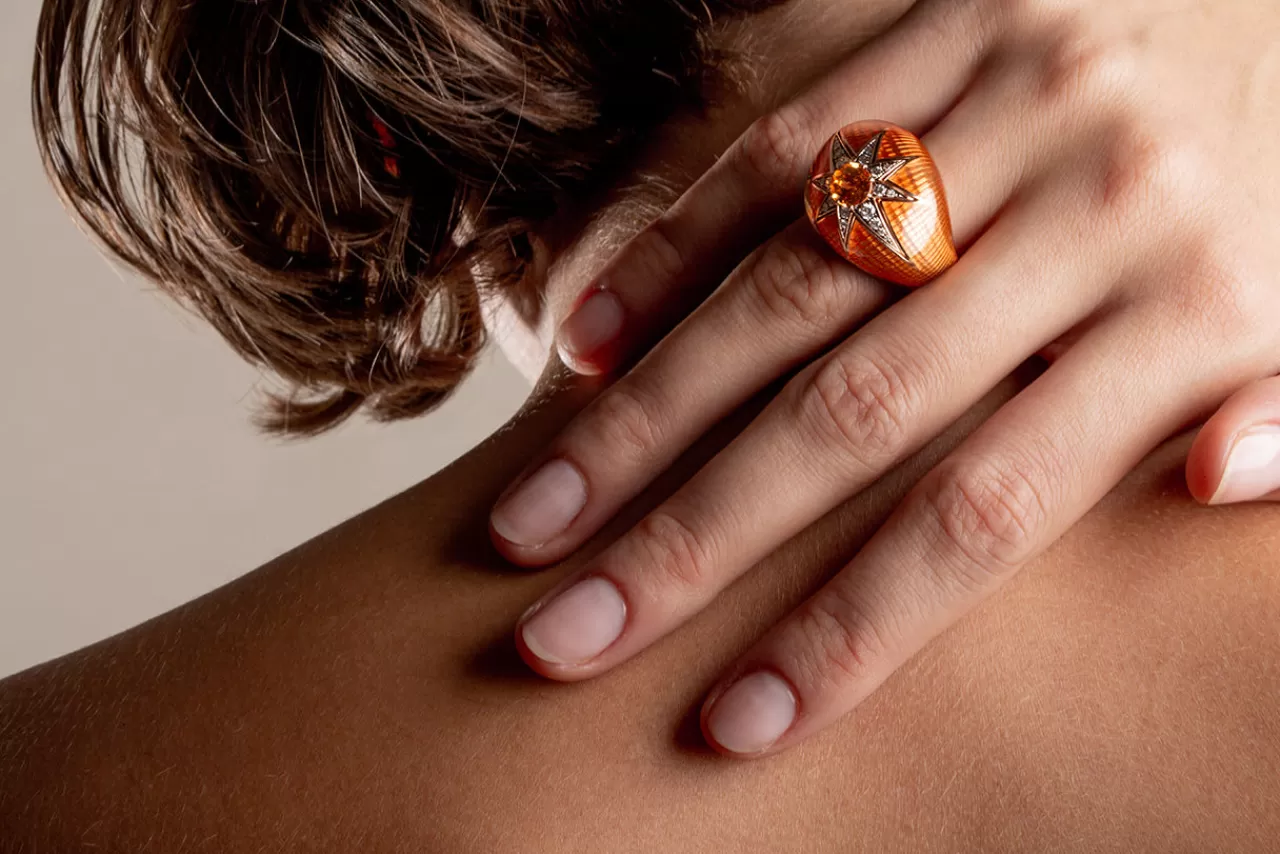 Aida Bague Orangespessartite - Diamants^Selim Mouzannar Fashion