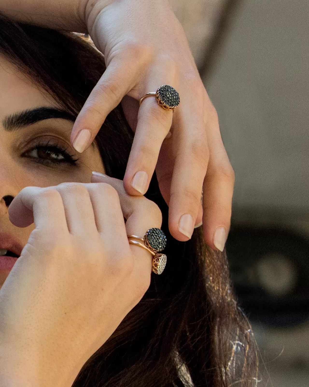 Beirut Bague Pavediamants Noirs^Selim Mouzannar Shop