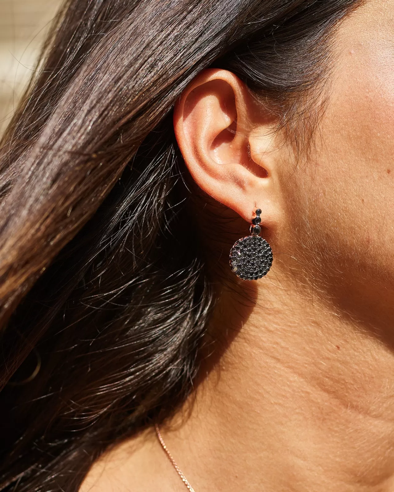 Beirut Boucles D'Oreilles Pavediamants Noirs^Selim Mouzannar Sale