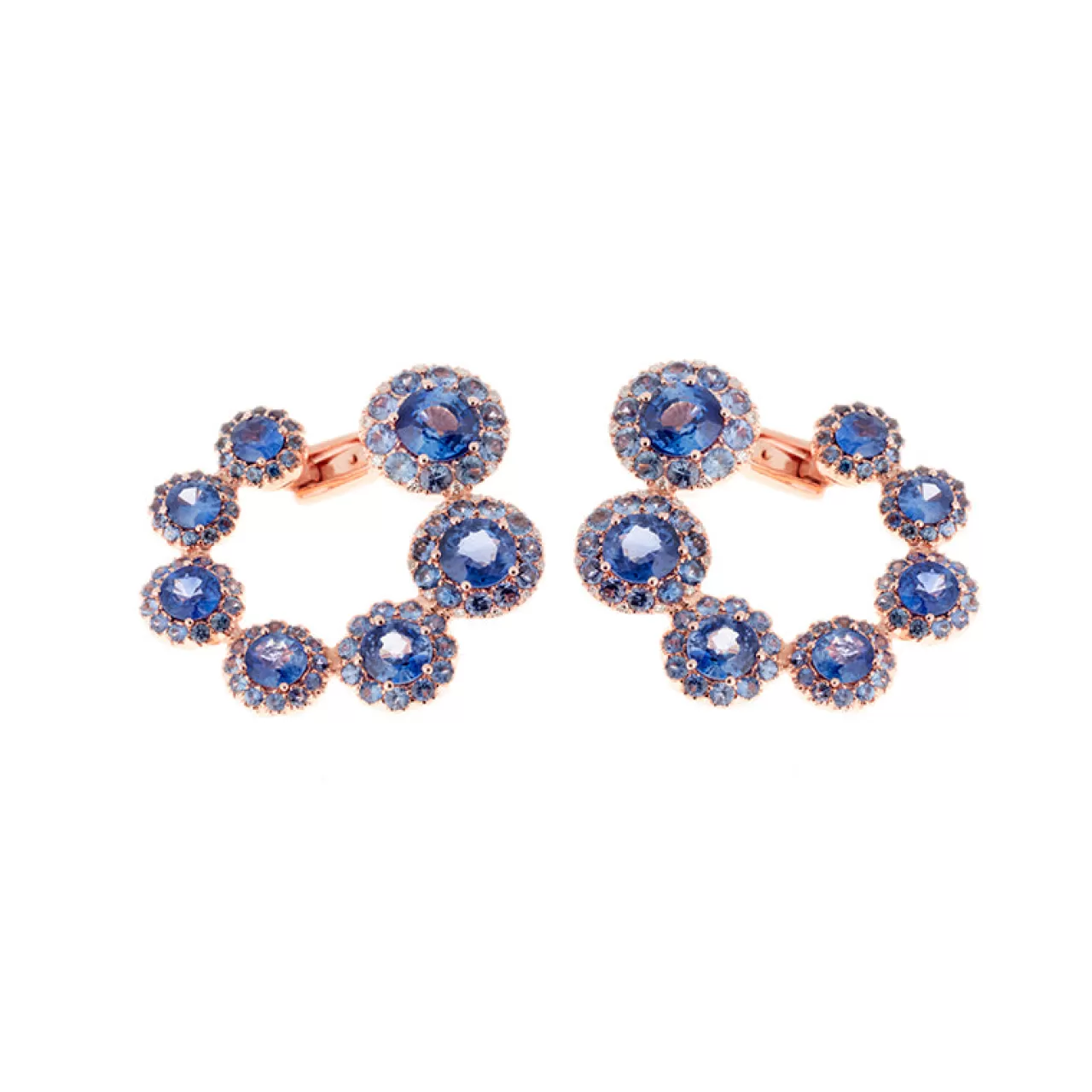 Beirut Circle Boucles D'Oreillessaphirs Bleus - Diamants^Selim Mouzannar Online