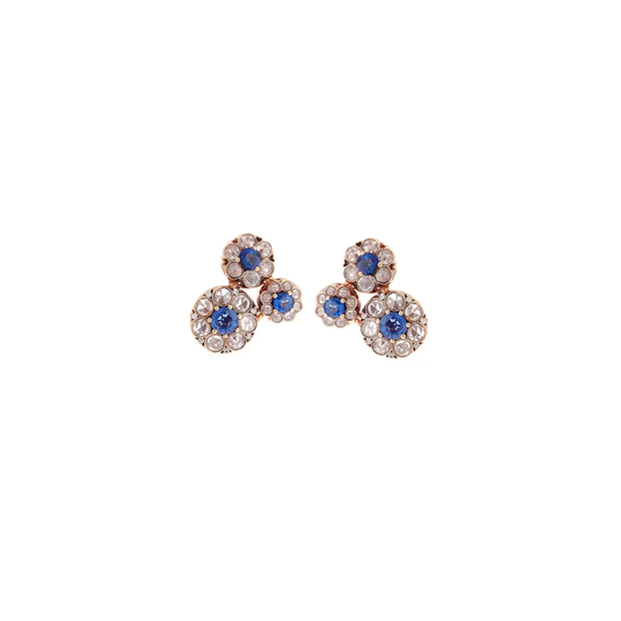 Beirut Rosace Boucles D'Oreillessaphirs Bleus - Diamants^Selim Mouzannar Online