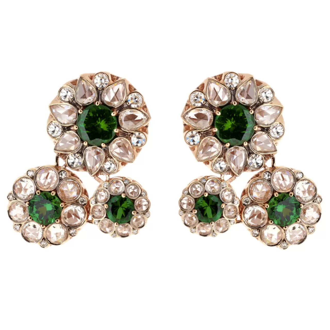 Beirut Rosace Boucles D'Oreillestsavorite - Diamants^Selim Mouzannar Best