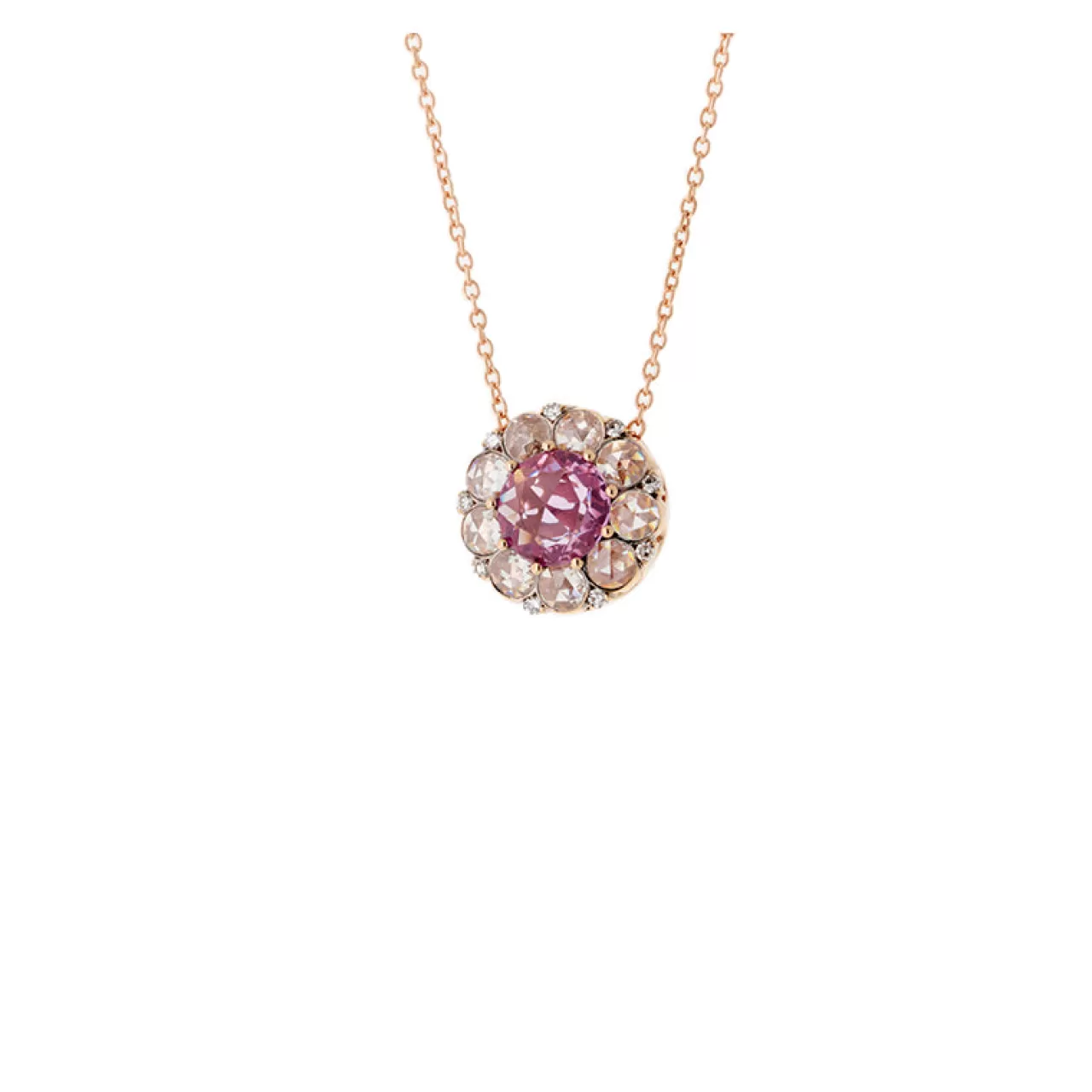 Beirut Rosace Pendentifsaphir Rose - Diamants^Selim Mouzannar Store