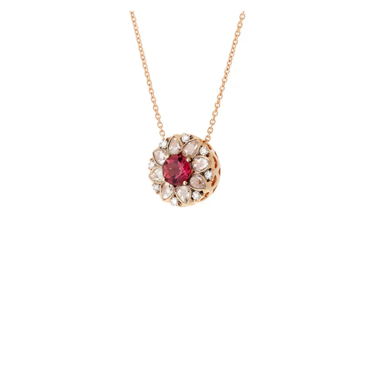 Beirut Rosace Pendentiftourmaline Rose - Diamants^Selim Mouzannar Best