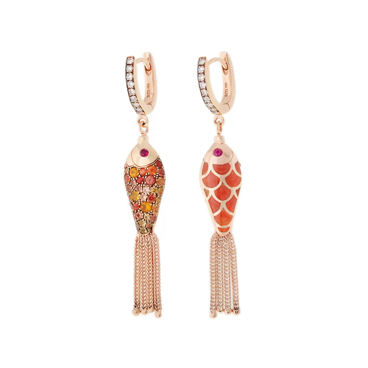 Fish For Love Boucle D'Oreille Orangesaphirs - Rubis^Selim Mouzannar Outlet