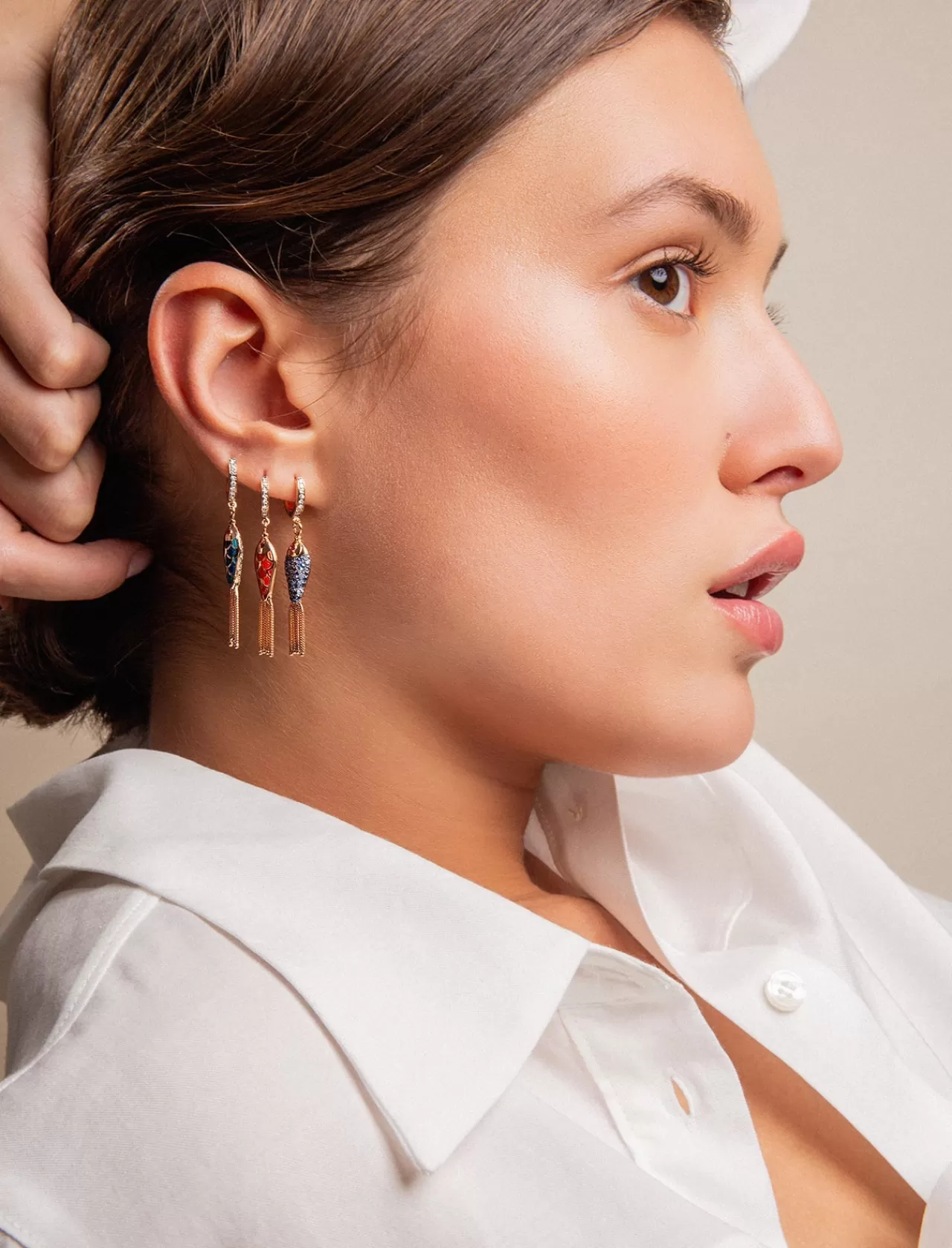 Fish For Love Boucle D'Oreille Orangesaphirs - Rubis^Selim Mouzannar Outlet