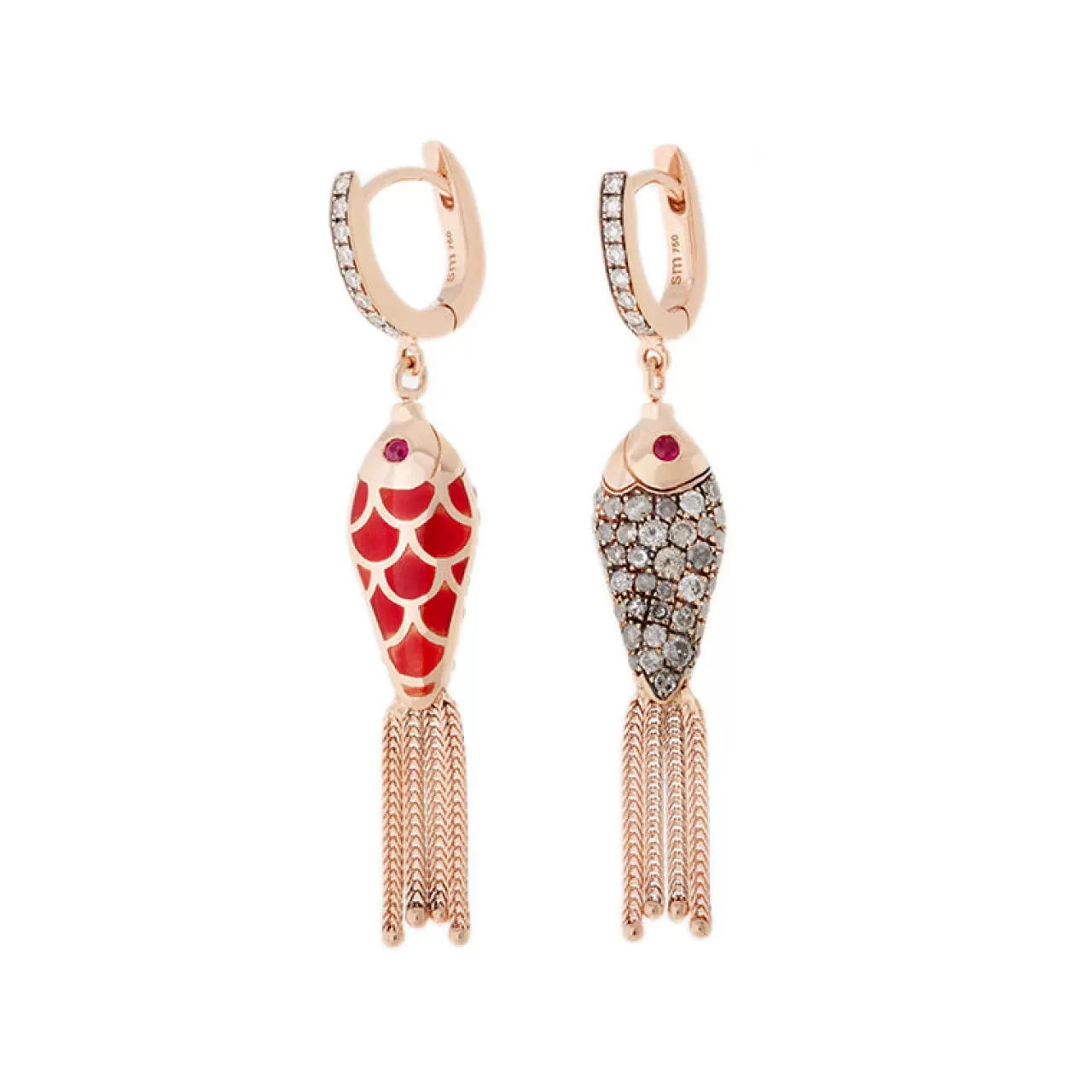 Fish For Love Boucle D'Oreille Rouge Rouillediamants - Rubis^Selim Mouzannar Flash Sale