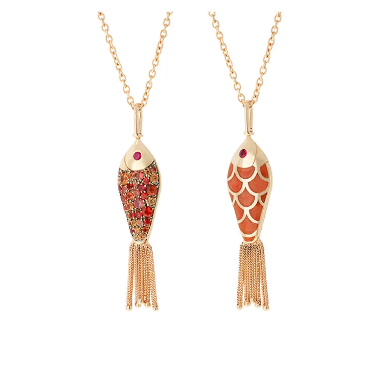 Fish For Love Pendentif Corailsaphirs Jaunes Et Oranges^Selim Mouzannar Fashion