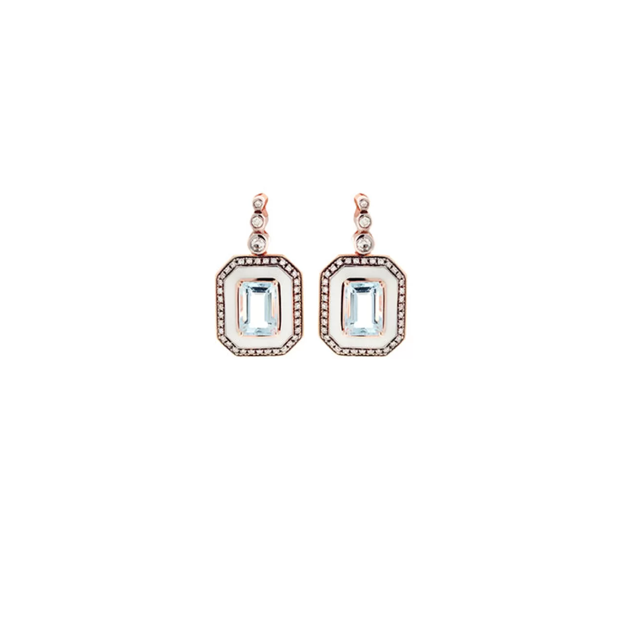 Mina Boucles D'Oreilles En Ivoireaigue-Marine - Diamants^Selim Mouzannar Cheap