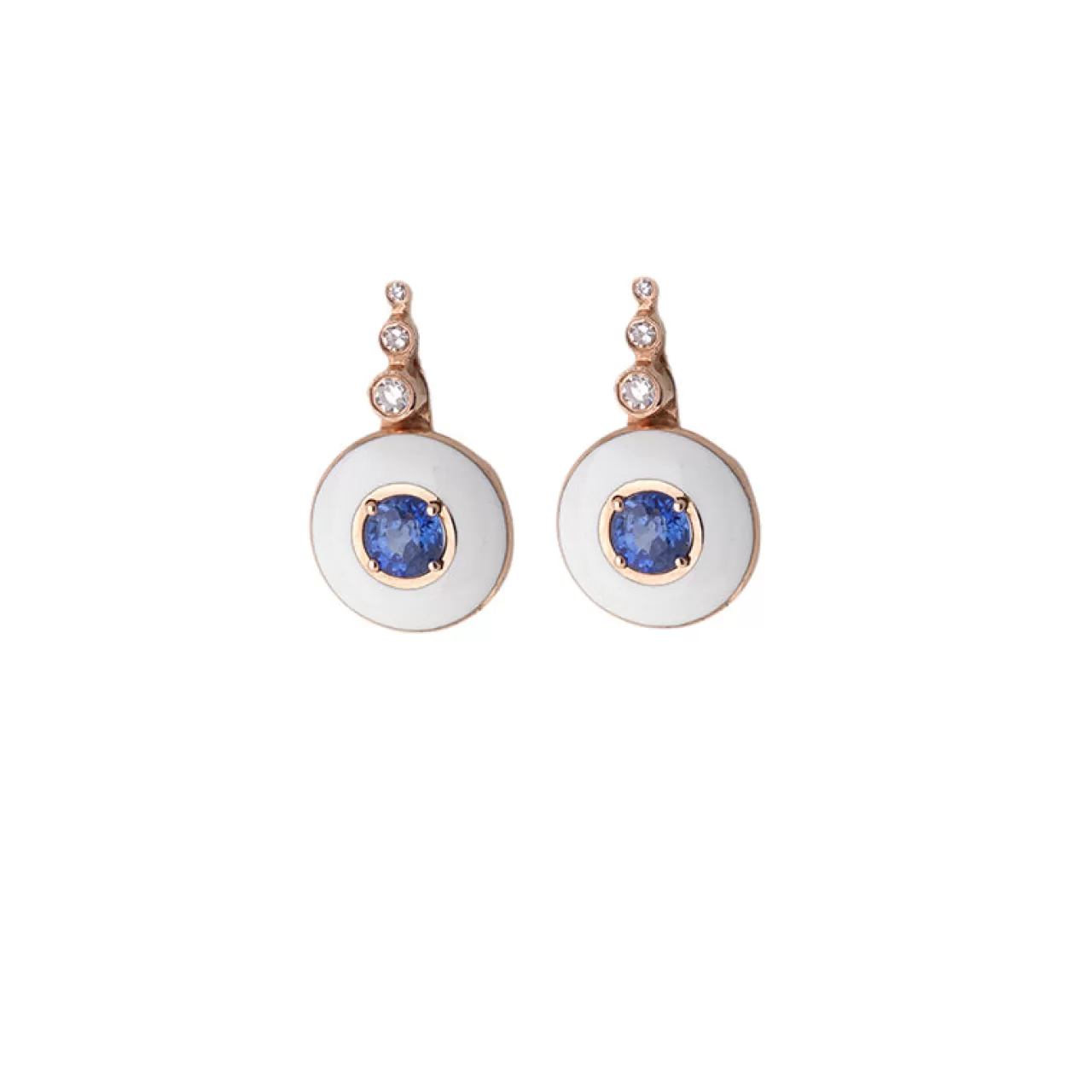 Mina Boucles D'Oreilles En Ivoiresaphirs Bleus - Diamants^Selim Mouzannar Online