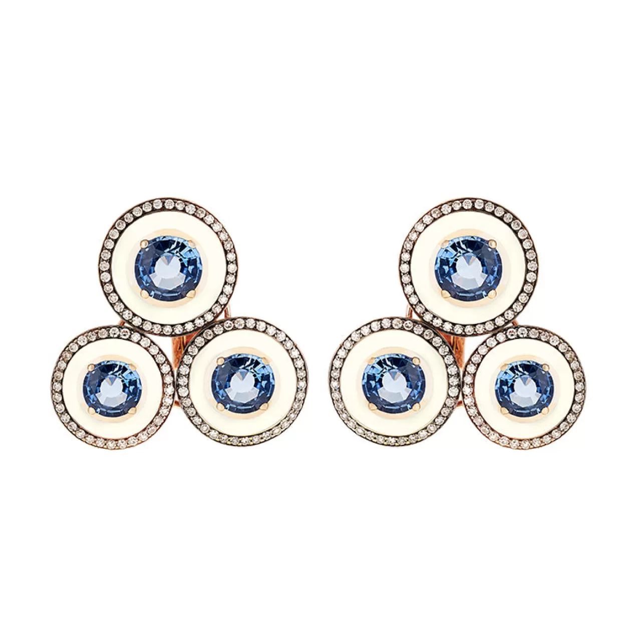 Mina Boucles D'Oreilles En Ivoiresaphirs Bleus - Diamants^Selim Mouzannar Best