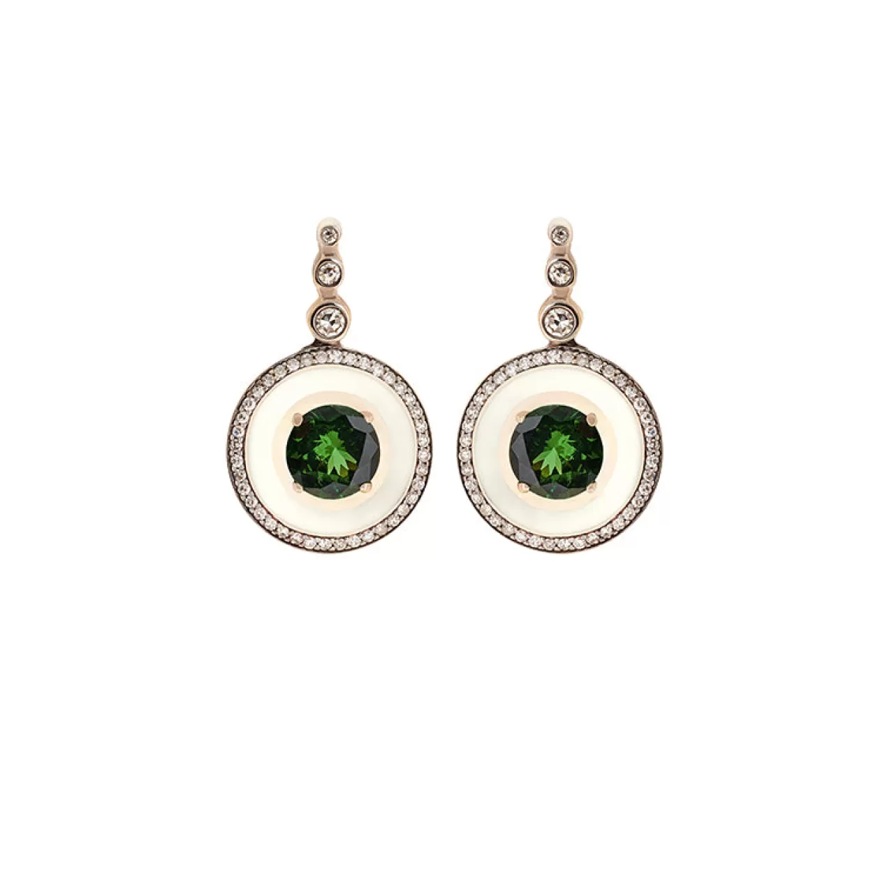 Mina Boucles D'Oreilles En Ivoiretsavorites - Diamants^Selim Mouzannar Shop