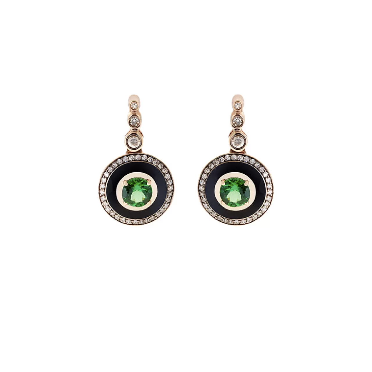 Mina Boucles D'Oreilles Noirestsavorites - Diamants^Selim Mouzannar New