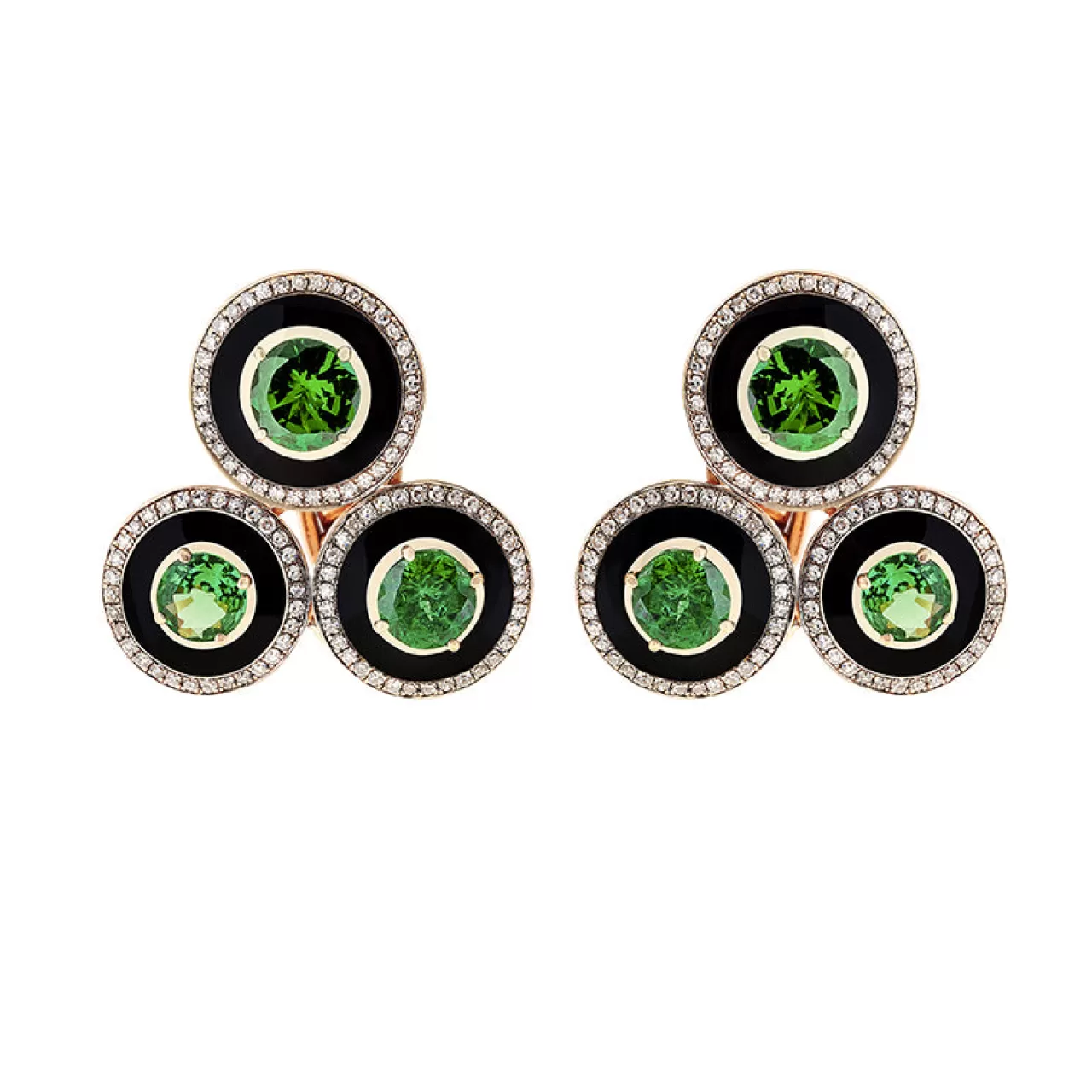 Mina Boucles D'Oreilles Noirestsavorites - Diamants^Selim Mouzannar Online