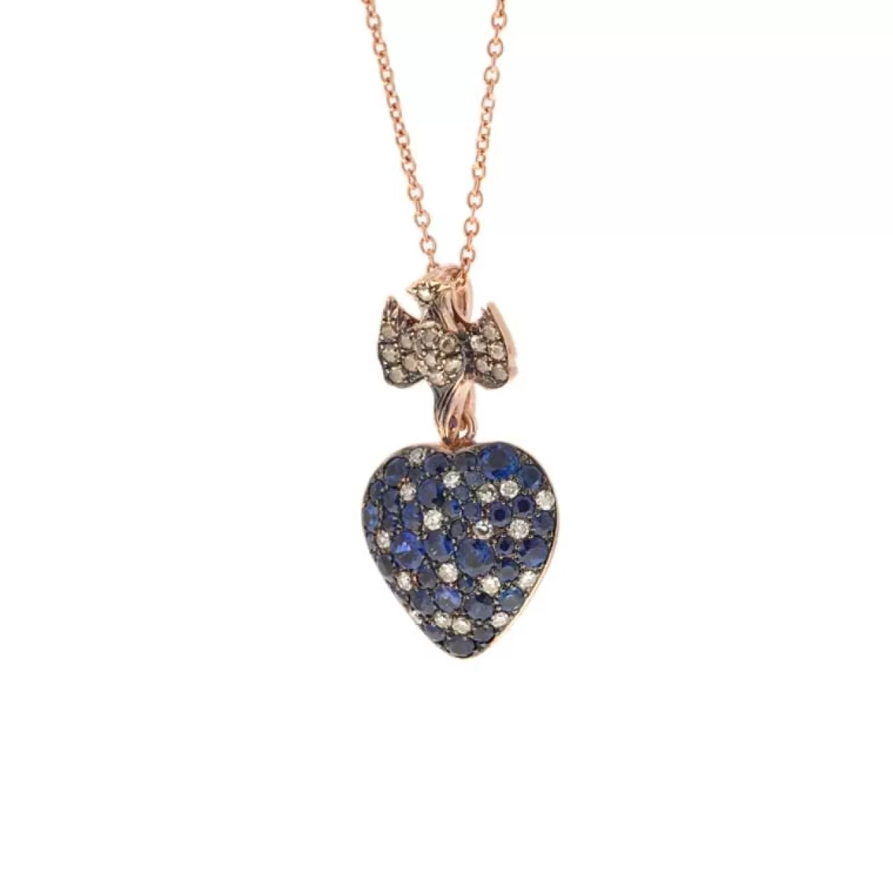 Pendentif Coeursaphirs Bleus - Diamants^Selim Mouzannar Shop