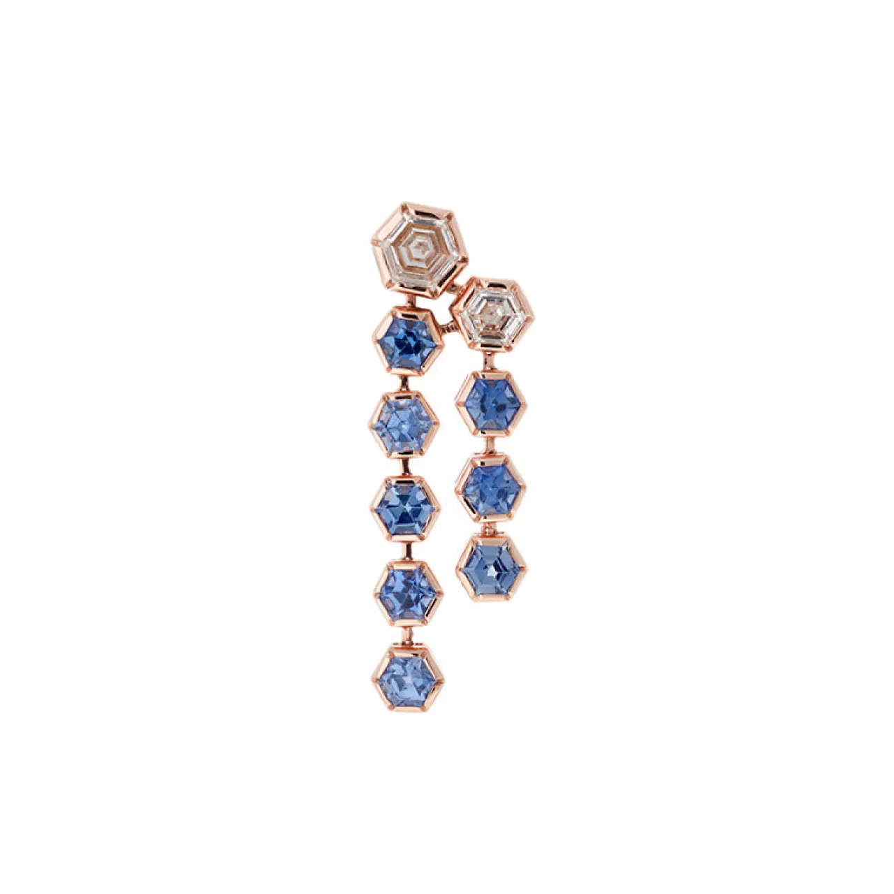 Rose De France Boucle D'Oreillesaphirs Bleus - Diamants^Selim Mouzannar New