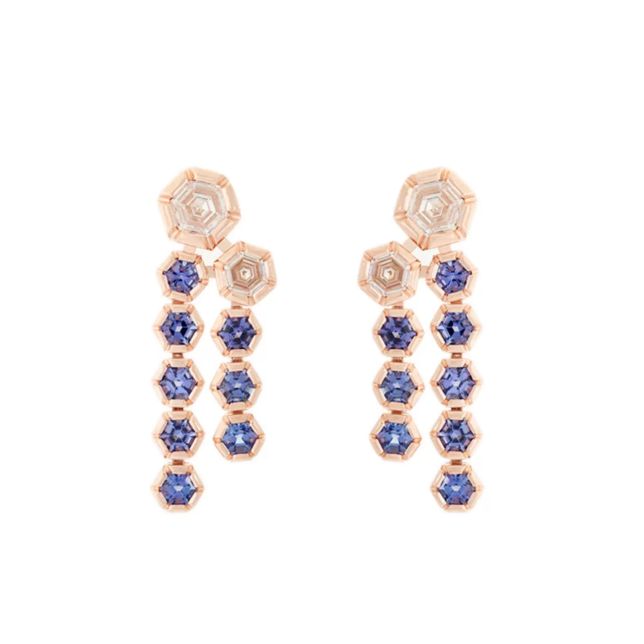 Rose De France Boucles D'Oreillesdiamants - Tanzanites^Selim Mouzannar New