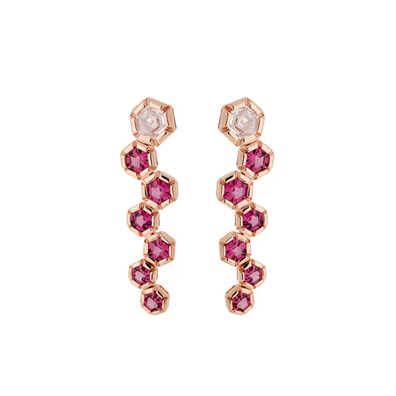 Rose De France Boucles D'Oreillesrhodolites - Diamants^Selim Mouzannar Fashion