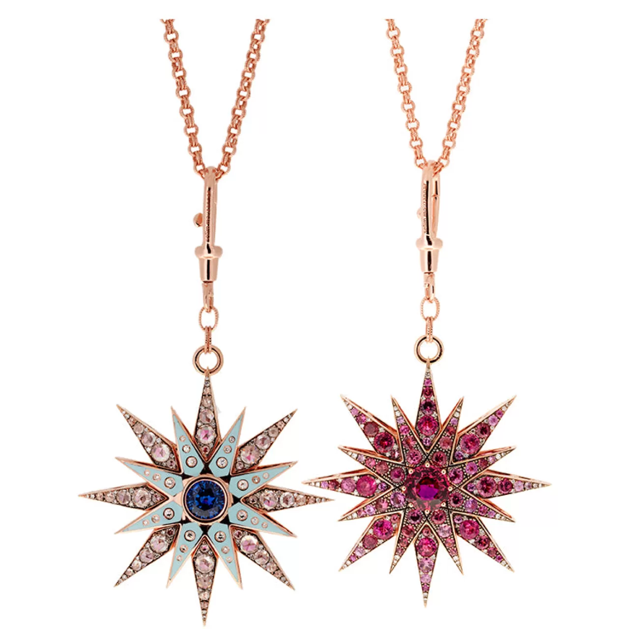 Unique Pendentifsaphirs Roses - Tourmaline Bleue - Diamants^Selim Mouzannar Shop